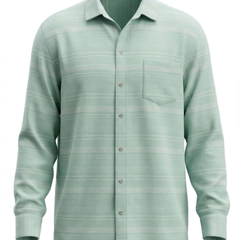 Men's Mint Green Striped Shirt